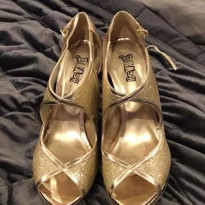 Brash Gold Sparkly Heels
